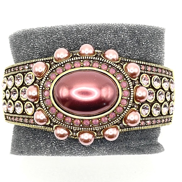 Heidi Daus Rhapsody in Hues Cabochon Hinged Cuff Bracelet in Box - Picture 1 of 13